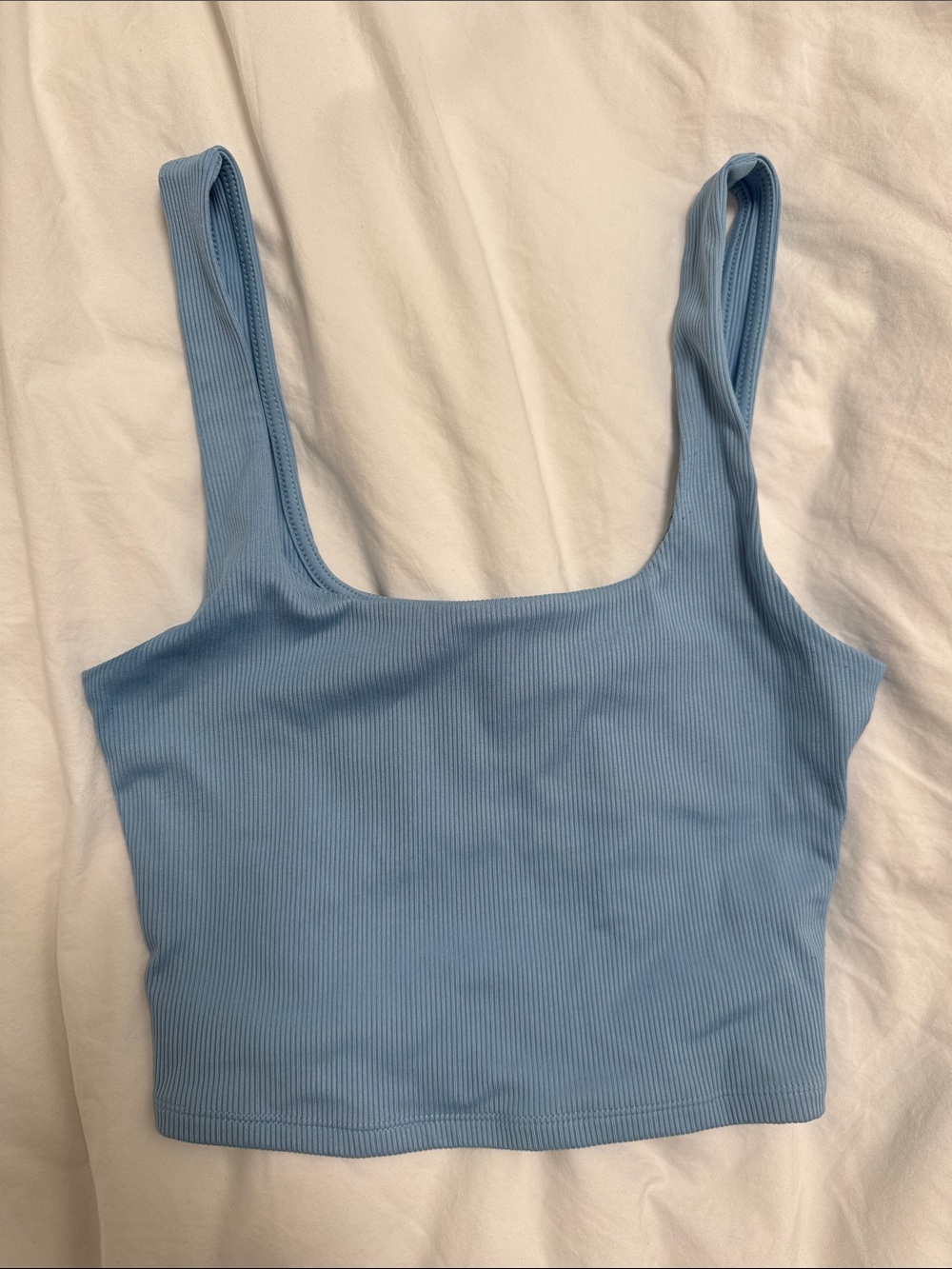 Express Body Contour Ribbed Square Crop Tank